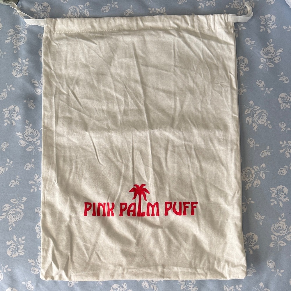 Pink Palm Puff Cream Bag